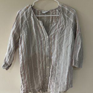 Striped linen button down shirt